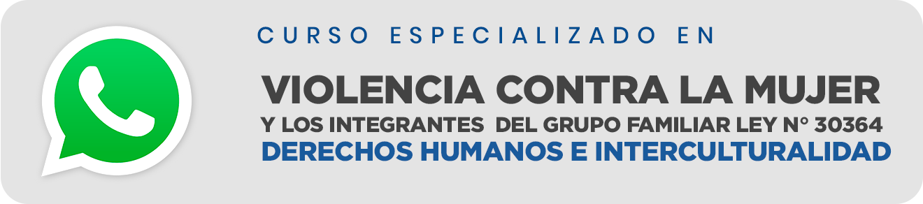 CURSO ESPECIALIZADO EN VIOLENCIA CONTRA LA MUJER Y LOS INTEGRANTES  DEL GRUPO FAMILIAR LEY N° 30364 DERECHOS HUMANOS E INTERCULTURALIDAD